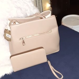 Sac Alyssa Vegan Circulaire En Simili Cuir Marron - Rayures Beiges - Neuf Avec étiquettes
